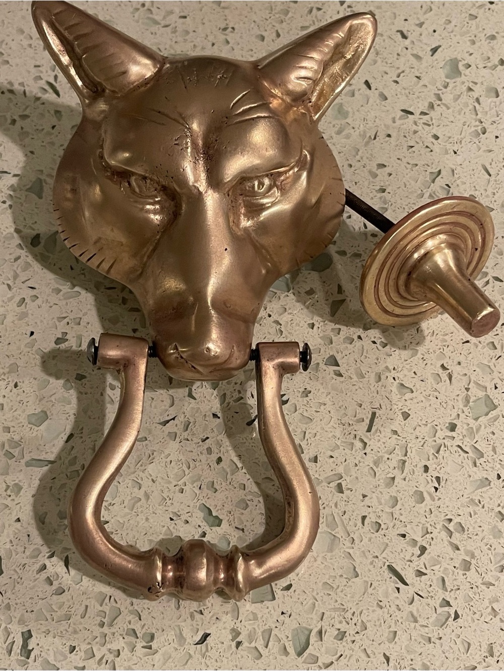 Solid Brass Antique Fox Head Door Knocker